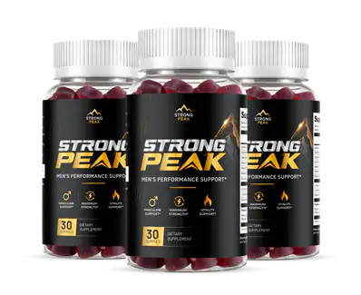 Strong Peak three-bottle package of men's support gummies